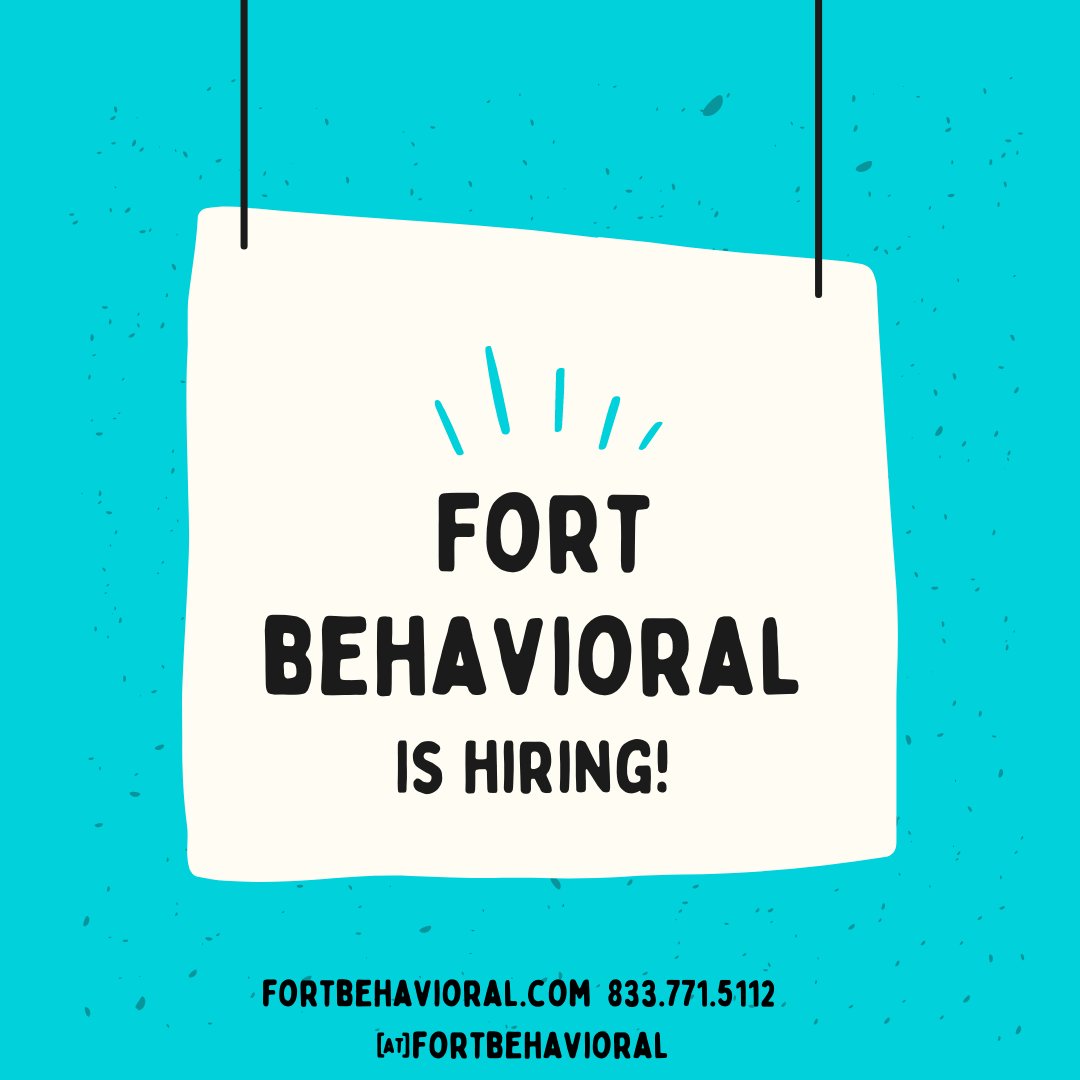 Fort Behavioral is Hiring! We are looking for new teammates who are passionate about helping people. We have many positions available. Head on over to indeed.com/cmp/Fort-Behav… for more information and to apply directly!