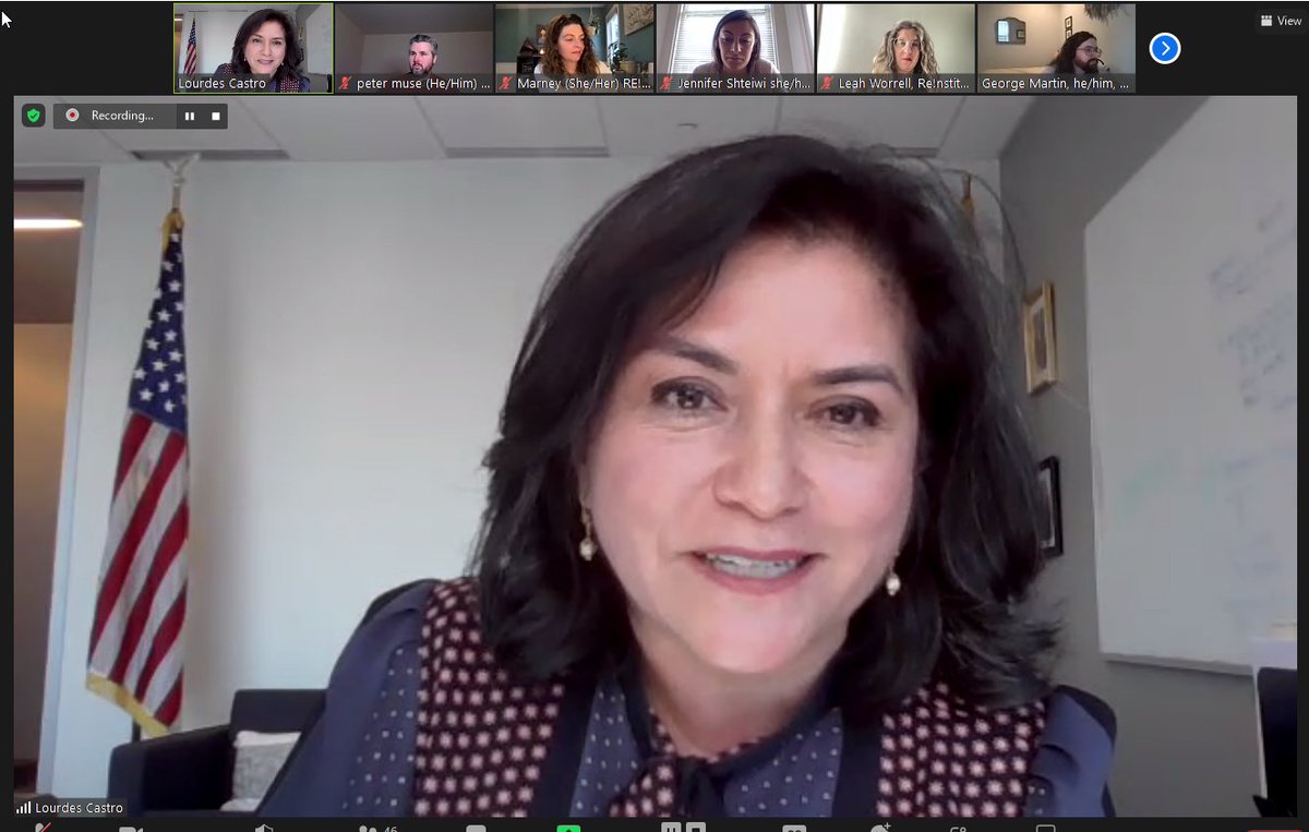 Cal_ICH's tweet photo. Teams from Merced, Sacramento, San Bernardino and Santa Cruz met this week to wrap up the 100-Day Challenge focused on encampments.
109 persons housed; 229 more on path to housing!
@CaBCSH Sec. @LCastroRamirez congratulated the teams in opening remarks.
https://t.co/COlqPjn5EW https://t.co/T1KbiQo8jm