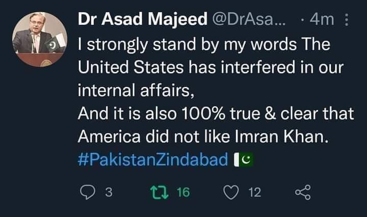 MR_kaayani's tweet photo. Dr Asad majeed Twitter Account has been suspended after this tweet.We salute you @drasadmajeed and we are proud of you.Our agencies now should admit the reality shame #drasadmajeed 
#سازش_نہیں_مداخلت 
#اے_آر_وائی_کوبندکرو
 #امپورٹڈ_حکومت_نامنظور https://t.co/xXQ3nOzBrG