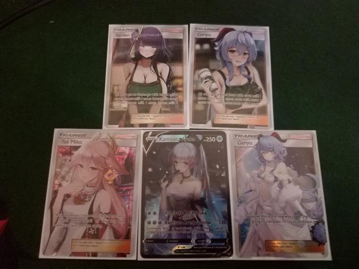 StayedSpark's tweet photo. My Genshin Pokemon cards came in from MythicCardz on Etsy came in they are so great ♥️♥️ https://t.co/LS3gJn7QBb