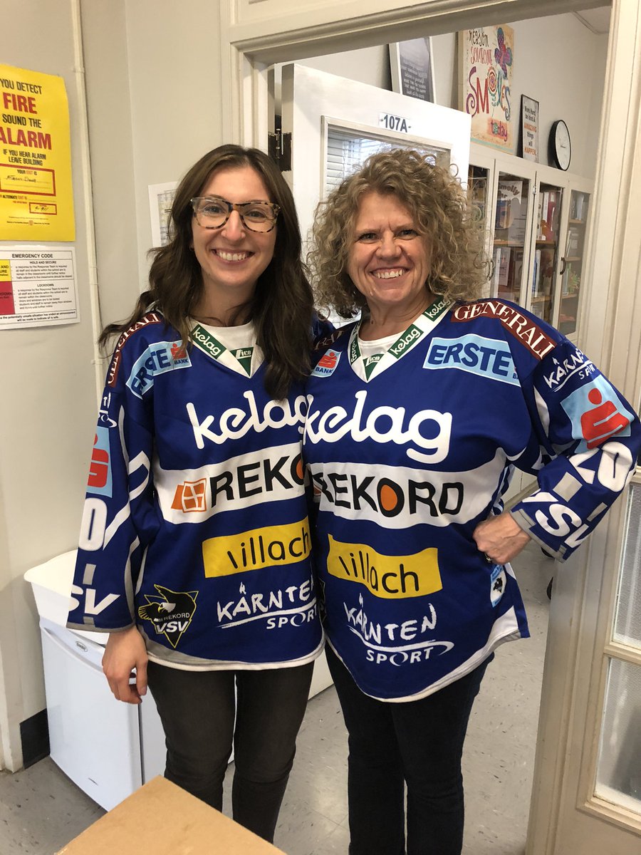 KramerPrincipal's tweet photo. Athletic jersey day and of course an opportunity to twin with my admin partner @NorthdaleEast #teamworkmakesthedreamwork #spiritdayfun https://t.co/Yw4KFWGFS3