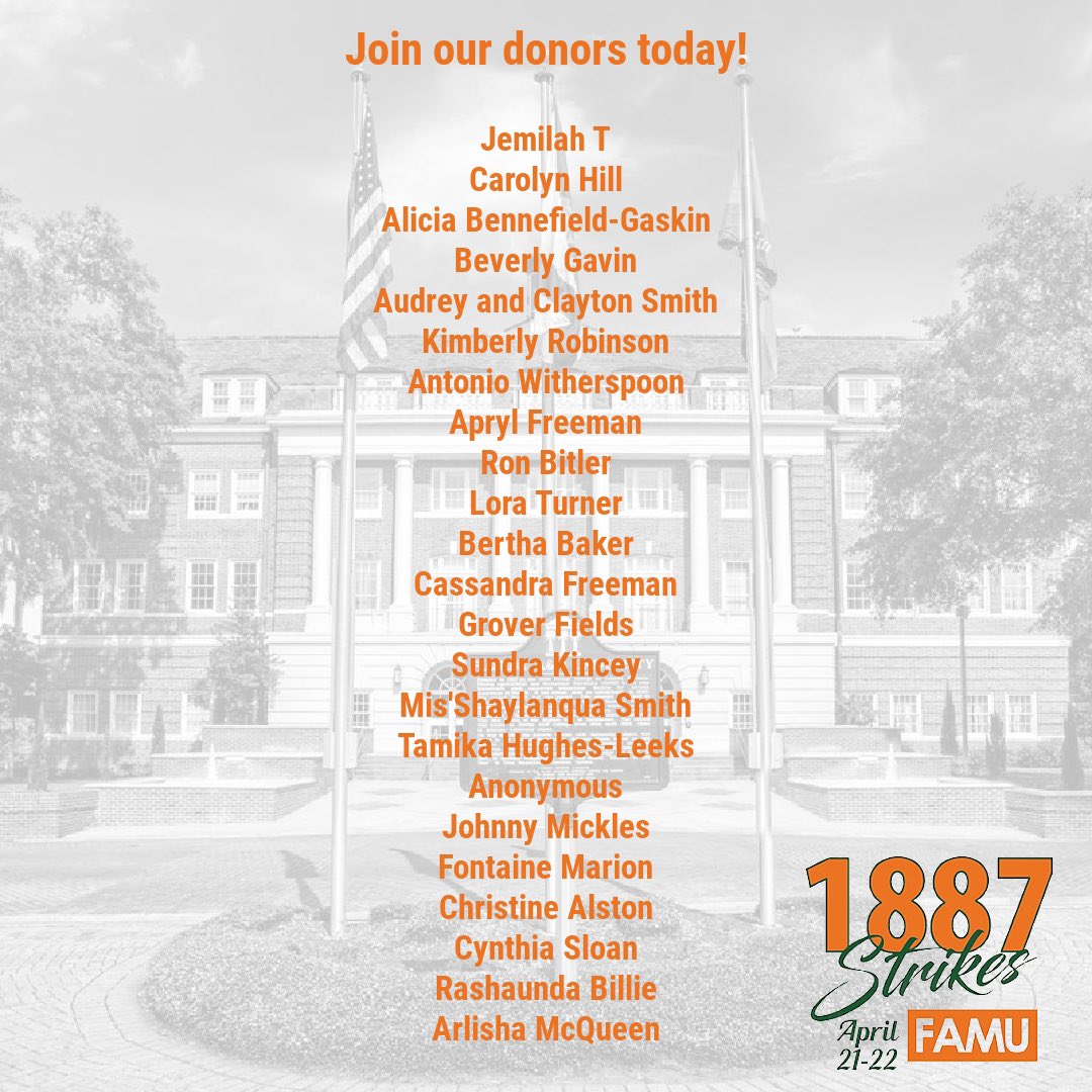 FAMU_COE's tweet photo. A special thanks to our donors. We finished strong 💪🏾 🐍🍏

#1887strikes #famudog #famu #famucoe #rattlereducators #100thatteach💯🐍🍏 https://t.co/iTxMpAh63B