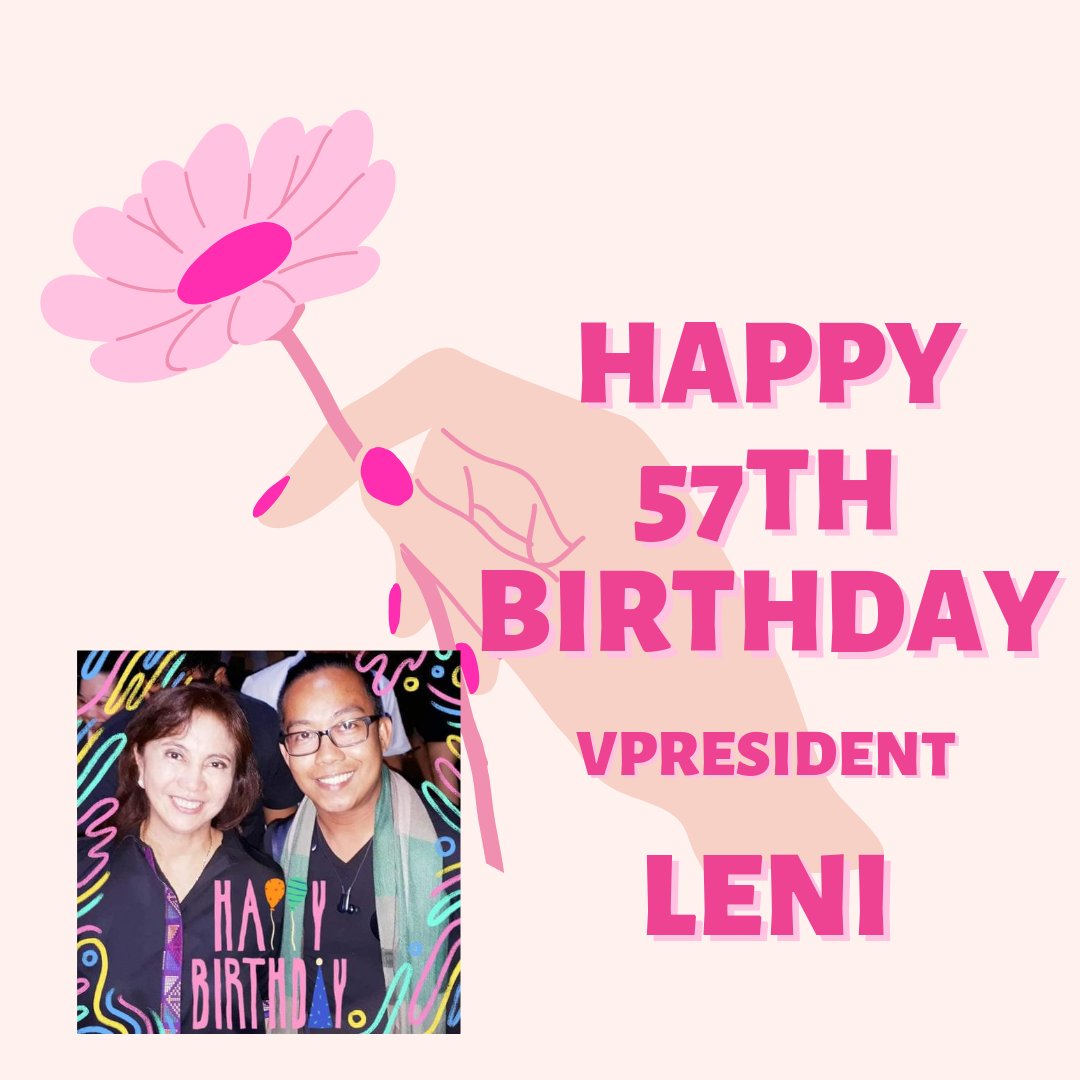 harrelpres's tweet photo. Happy 57th Birthday to our VP @lenirobredo 🎂❤️🎉😘💐🎊🎁🎈🍰🌹

You have exhibited uncommon wisdom, remarkable vision and exemplary leadership. You will be graced with many more years filled with good health, happiness and peace. 

#KulayRosasAngBukas
#LeniKiko2022

❤️❤️❤️ https://t.co/1TvuwHvjM1