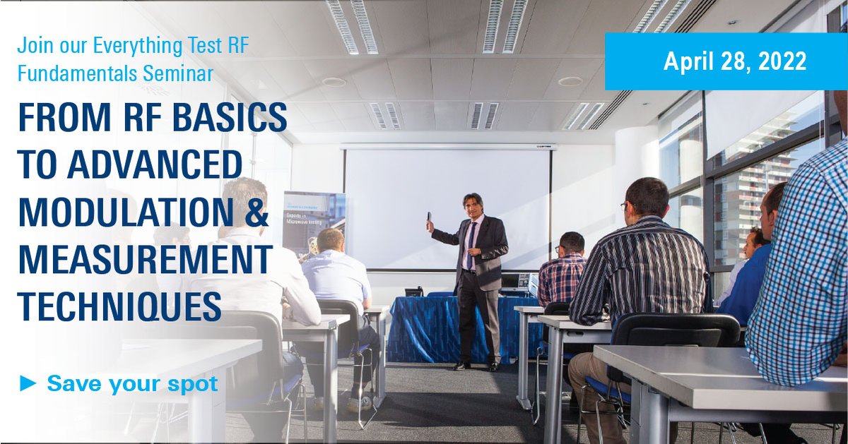 RohdeSchwarzNA's tweet image. Interested in learning the basics of RF? Join Rohde & Schwarz RF engineers for a day of RF Fundamentals. Save a spot now before this session fills up for Bridgewater, NJ on April 28.
Register today: rsna.us/6015w71j3
#rf #rfseminar #rfbasics #rohdeschwarz #engineering