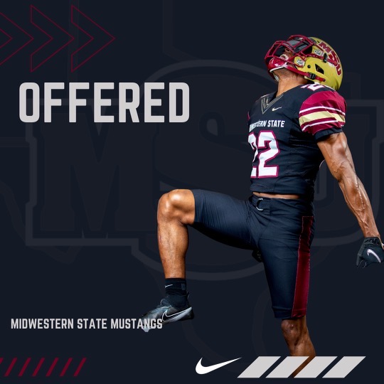 TheParkerFloyd's tweet photo. After a great conversation over the phone I'm blessed to receive an offer from Midwestern State University @MSUTexasFB https://t.co/eqQqdqT8OB