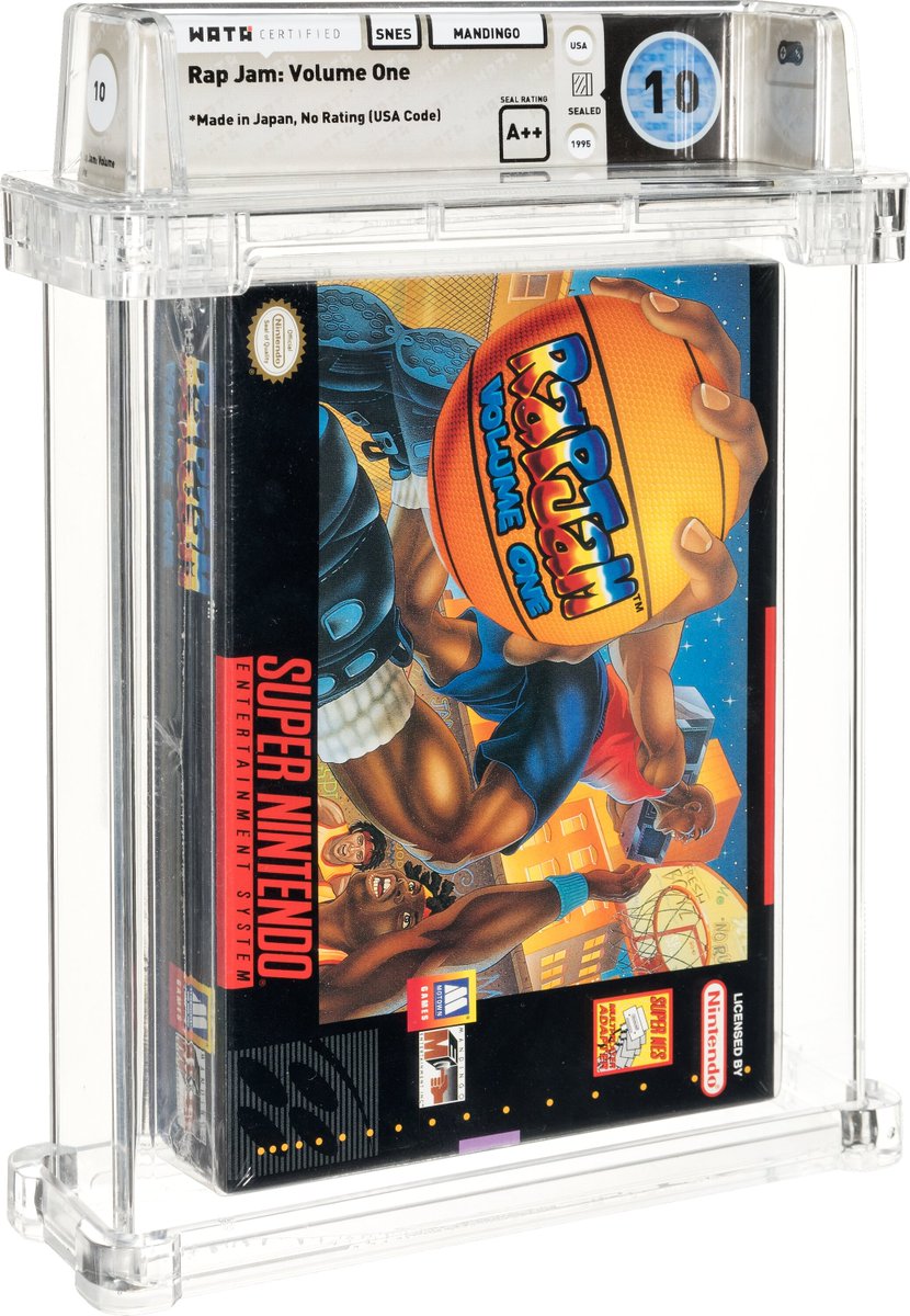 HeritageAuction's tweet photo. #HERITAGELIVE:  This Wata 10 A++ Sealed #RapJam: Volume One, the first Wata 10 of any game ever offered at public auction, just sold for $15,600! Three times its pre-auction estimate in our April Signature Sale!
https://t.co/NmHlSEz8fQ

#videogames https://t.co/zROnJnQJCo
