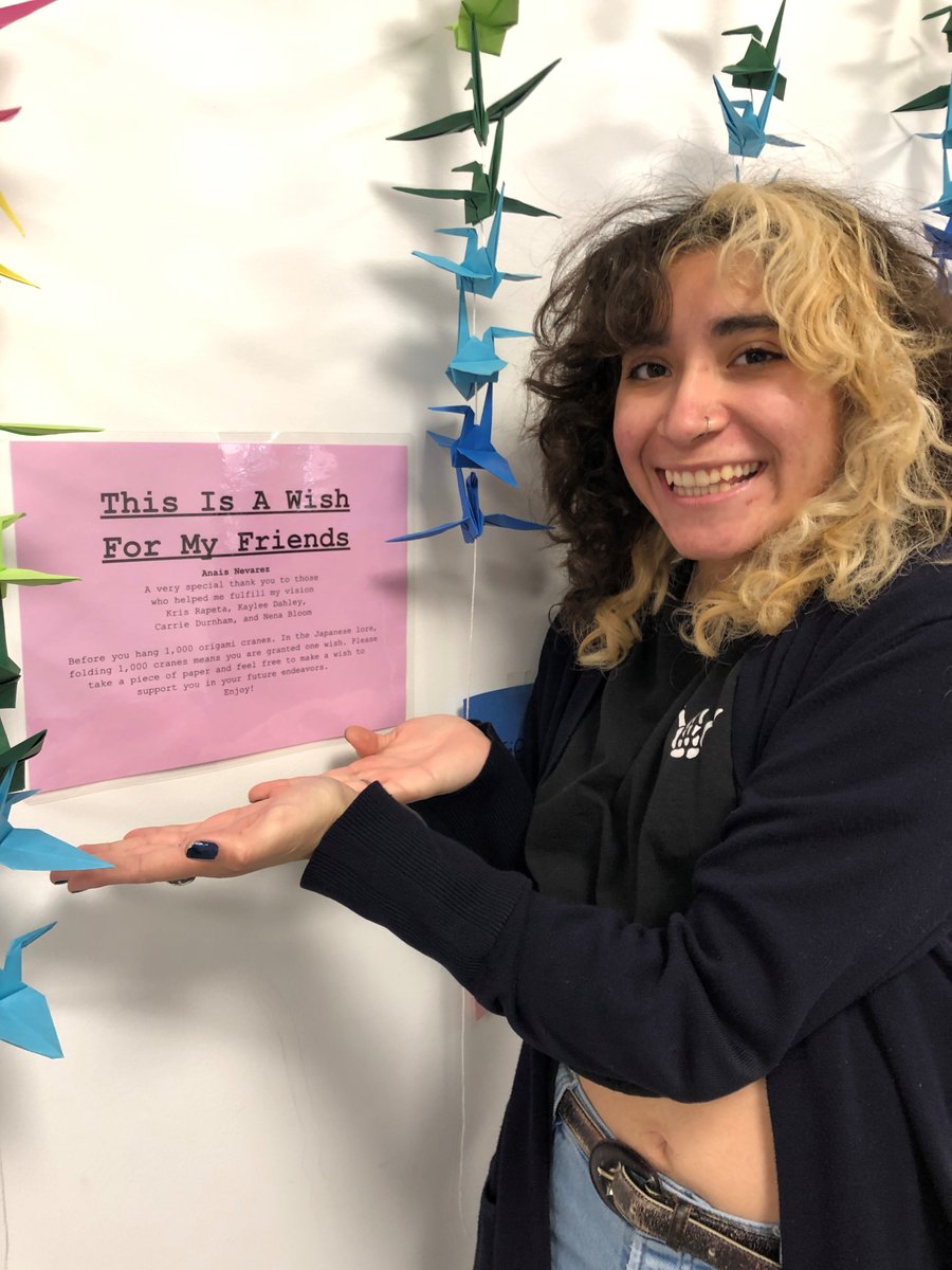 cstlnau's tweet photo. According to Japanese lore, folding 1,000 cranes means you are granted one wish. Come by the Science Annex to make your wish! And while you're there, thank Anais for folding these 1,000, yes, 1,000, paper cranes! 😉📚

#spring #papercranes #STEM https://t.co/LF6YHIiwTo