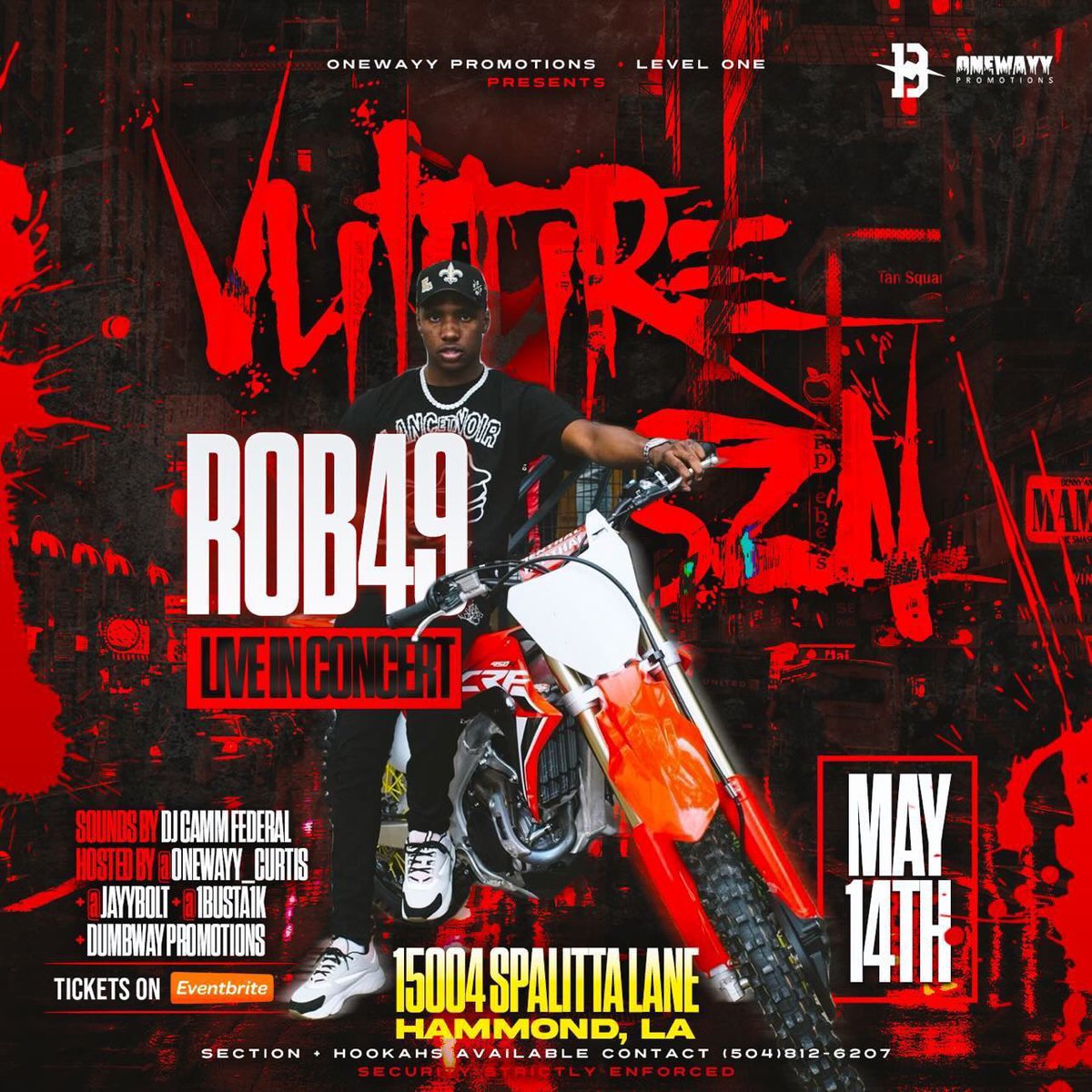 JAYYBOLT's tweet photo. Snatch your @rob49up tickets before they sellout! KRAZY MAN Live in Concert May14th in Hammond, La. 🦅🦅🦅 https://t.co/siHeQzzbPP https://t.co/AuBfENLZbN