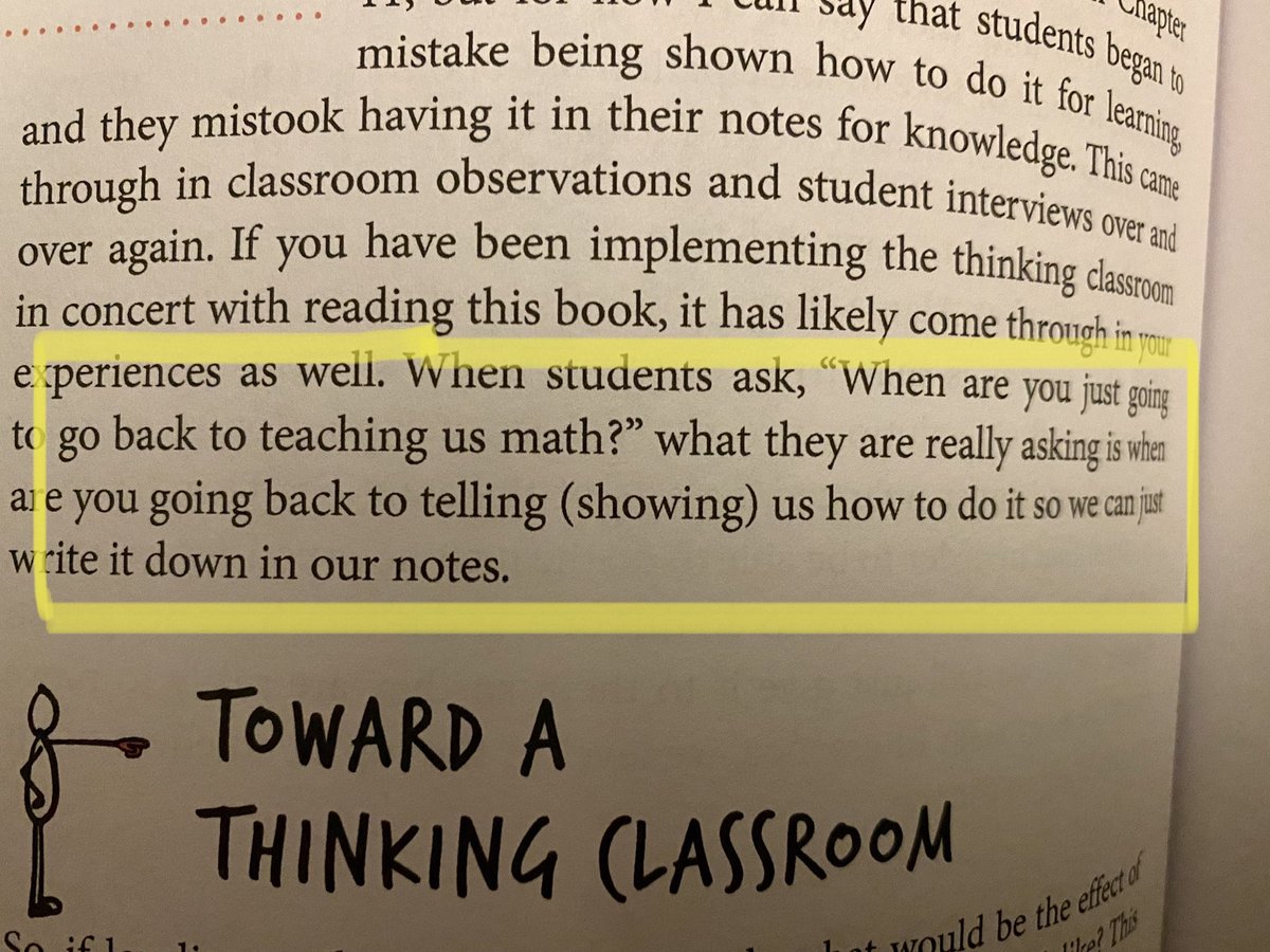⁦<a href="/pgliljedahl/">Peter Liljedahl</a>⁩ is amazing! I love this book! #thinkingclassrooms #iteachmath