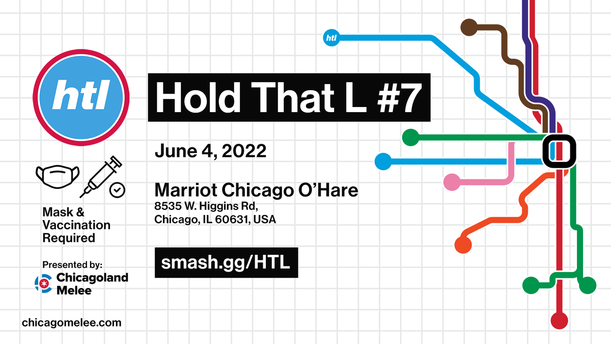 abisciglia's tweet photo. I am pleased to announce the return of Hold That L! 

Chicago, IL
June 4th, 2022
Mask + Vaccination Required
Melee Singles + Doubles
256 entrant cap
Just steps off of the CTA and next door to O'Hare airport
https://t.co/1DdweIHR7i https://t.co/h40hQEtwLZ