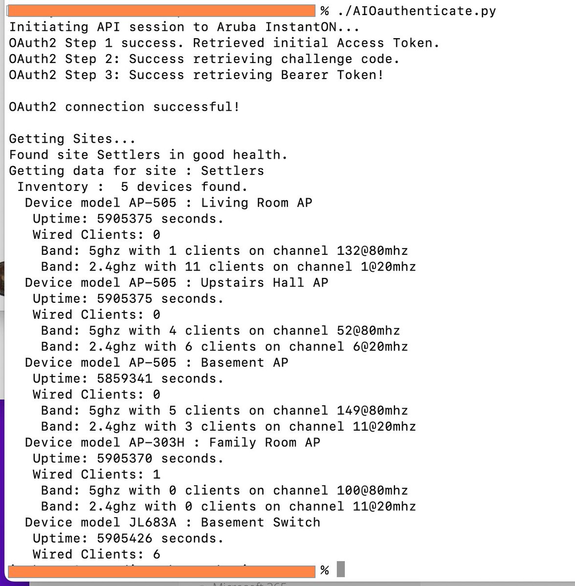 CaNerdIan's tweet photo. I did a thing today based on some very interesting stuff I found at https://t.co/IVcmvZ1FTq #ArubaInstantON #Python #APIallTheThings #undocumentedFeature https://t.co/dk6dDNoe40
