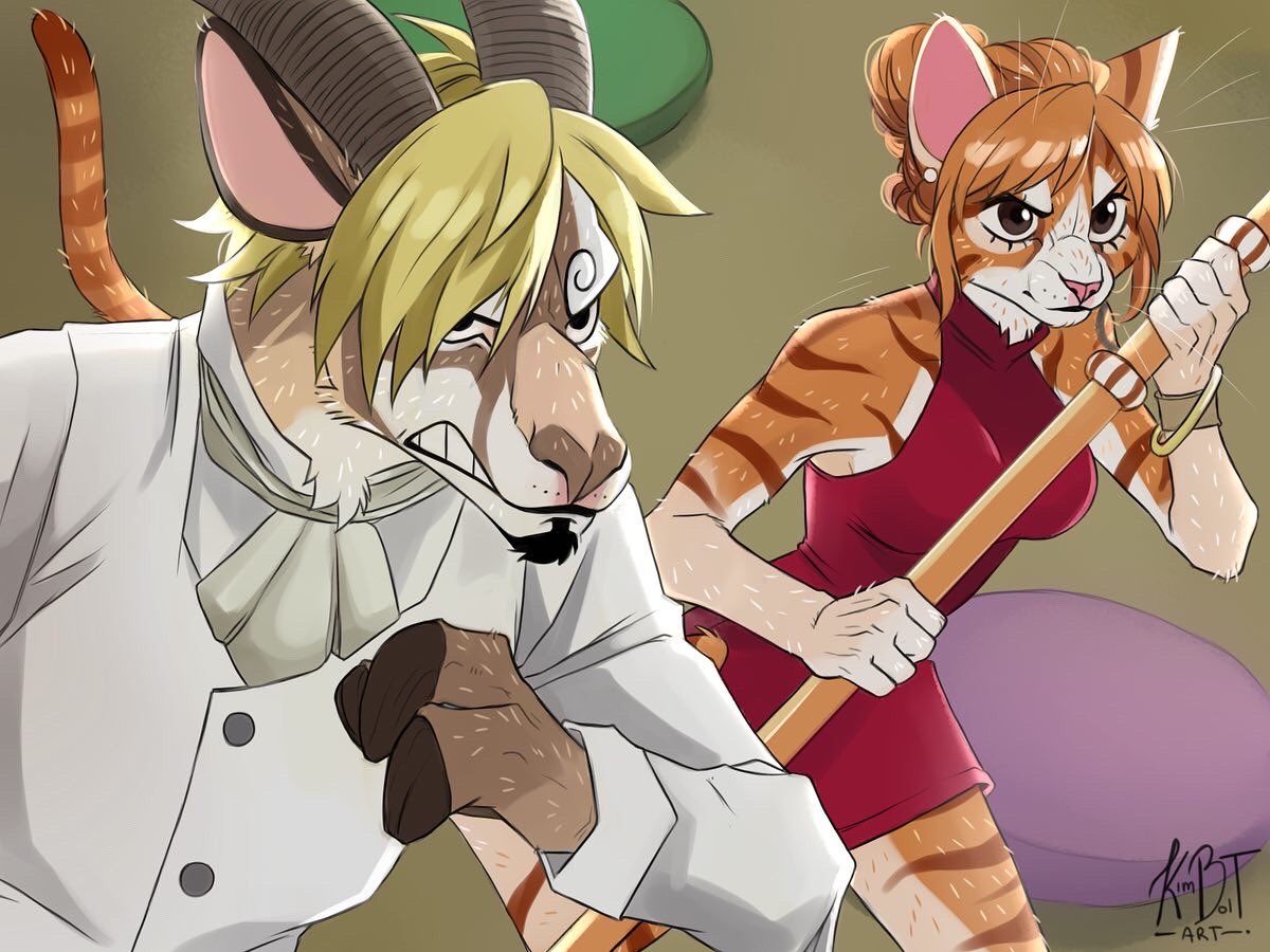 kimboltart's tweet photo. One Piece but make them furries (I was gonna call them minks but some of them don’t fall under that category). https://t.co/rGBzdag2iH