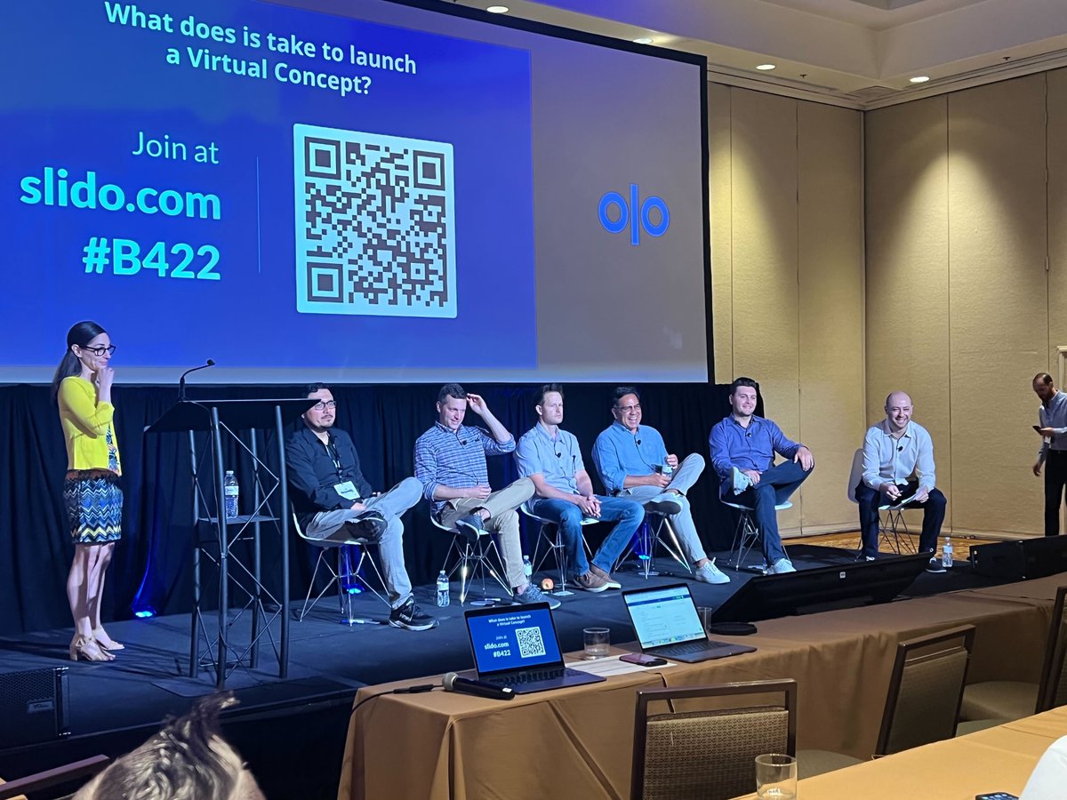 We were on-stage with <a href="/ChuckECheese/">Chuck E. Cheese</a> , <a href="/Applebees/">Applebee's Grill + Bar</a> and <a href="/DogHausDogs/">Dog Haus</a> at <a href="/Olo/">Olo</a>'s B4 Customer Conference - Thank you to <a href="/ChuckECheese/">Chuck E. Cheese</a> for acknowledging that launching a virtual brand comes with unique challenges, and the shout-out for being great partners throughout the process!