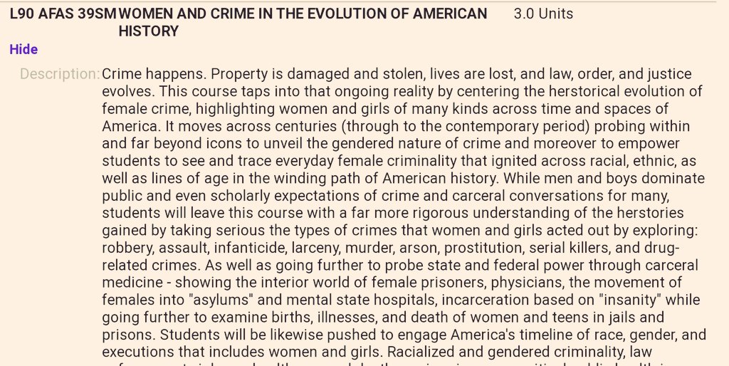 somustakeem's tweet photo. I'm pretty stoked to be offering the 1st ever 'Women &amp; Crime in History/Herstory' class at WashU this fall! These students are hungry for more where #women are! #crime @WashUHistory @AFASWashU @madameclair08 @KaliGrossPhD @JAAHistory @ASALH @hthompsn @WashUHumanities @CRE2_WashU https://t.co/YRjP09x2kv