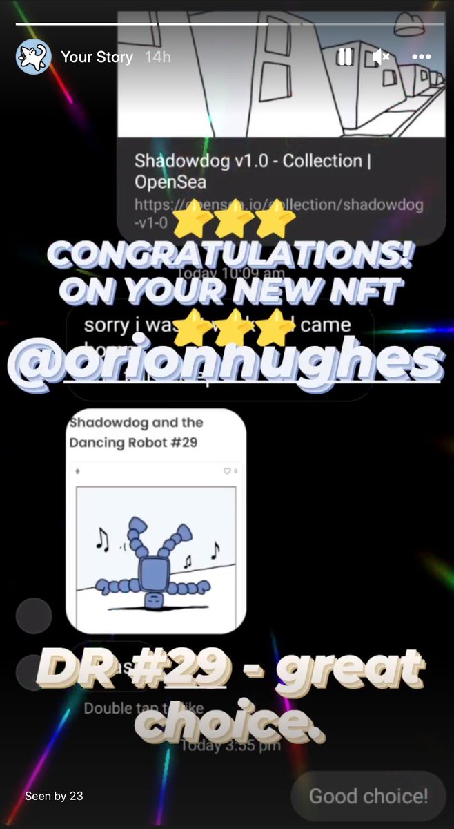 We're giving away "story token" NFTs to long-time supporters on Instagram. dm us.