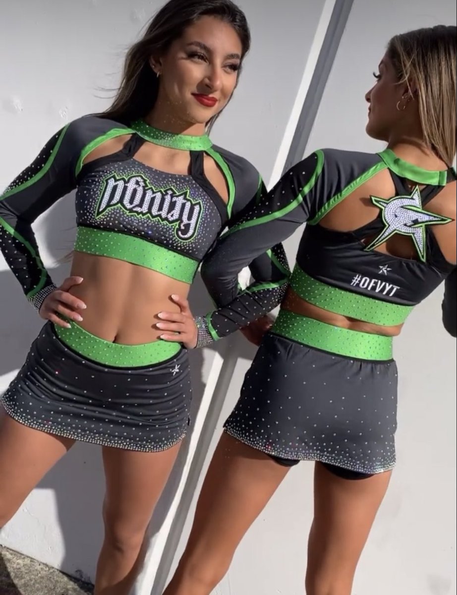 retiredcheerr's tweet photo. no bc i love nfinity’s new uni &amp; the sentiment of the font has me crying😭💚 (when you flip it upside down it says kenrod &amp; i am SOBBING) https://t.co/mDLhxjjfQz