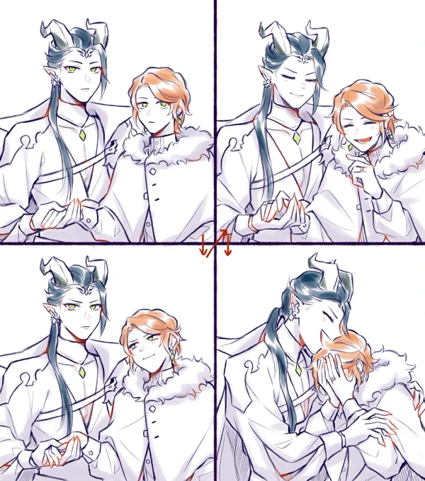 🐲♦️ The royal couple of Briar Valley taking their first portrait together
One will go to the castle hall, the others will go into Cater's phone
#Mallekei 