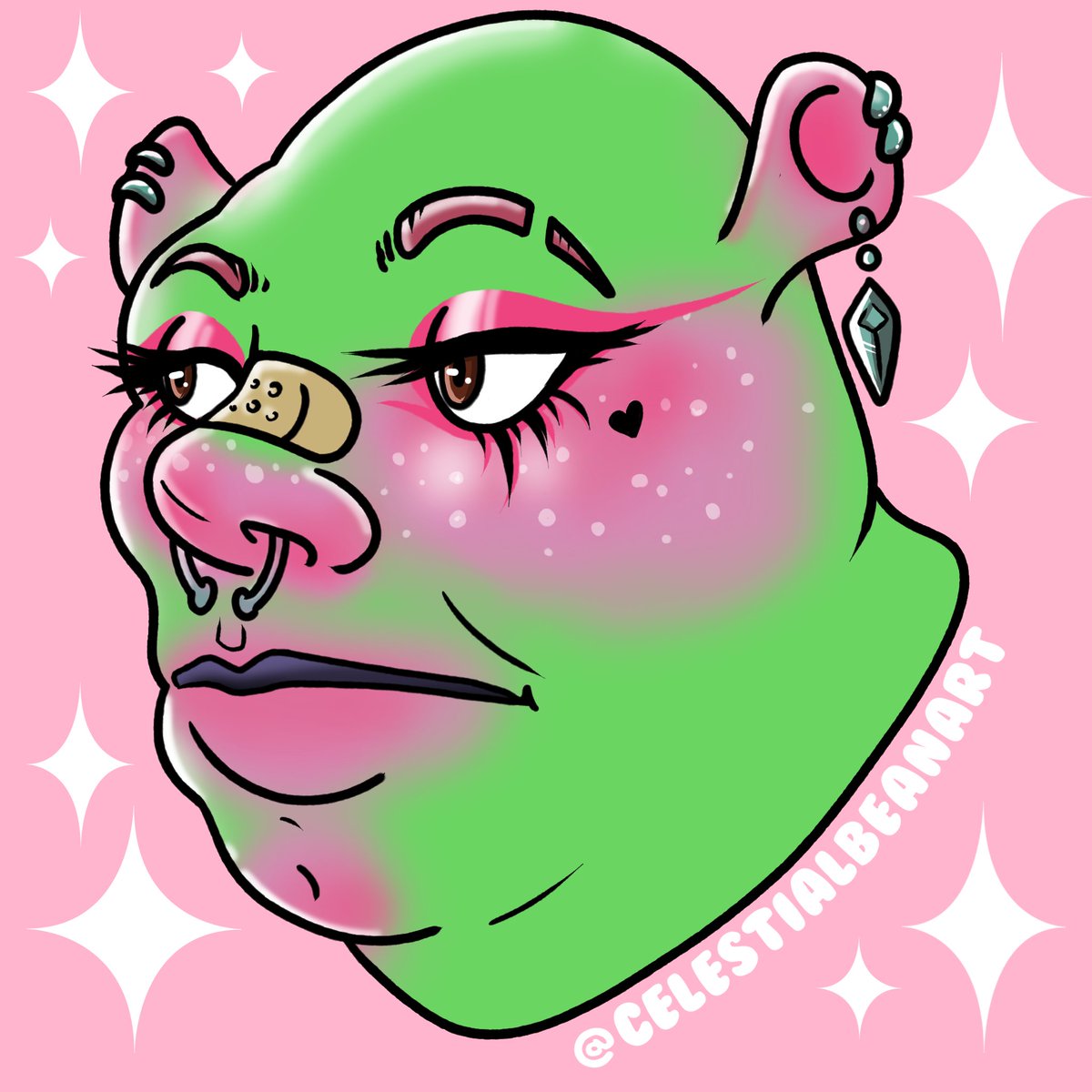 Pinky_Bean's tweet photo. Happy birthday #shrek !!! Can't believe you're old enough to drink today!💚💚💚 I'll be editing my #Shrekretold animation and drawing dumb things on stream in a bit!!! Come say happy birthday to Shrek!💚https://t.co/sG5qvG6W0h💚 https://t.co/RAjztIQyKE