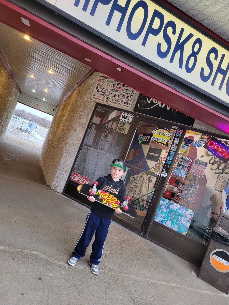 MutedMercury's tweet photo. First skateboard day! Huge thanks to everyone over at the #306shop for their help and letting him rip around the skate park for a bit! https://t.co/7ow43WCOhk