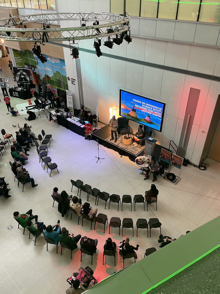 #IndigenousScienceNight is on at #TELUSSpark! Who’s excited to reconnect with #MotherEarth &amp; learn about #IndigenousScience? 🙌