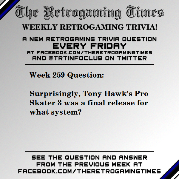 TRTinfoclub's tweet photo. Weekly #Retrogaming #Trivia! Week 259 - https://t.co/fD2BvEjkEz - Submit a trivia question: trt@classicplastic.net - Read the latest issue: https://t.co/jdezGiTAqO #TheRetrogamingTimes #WeeklyRetrogamingTrivia https://t.co/qgGuVSSblP