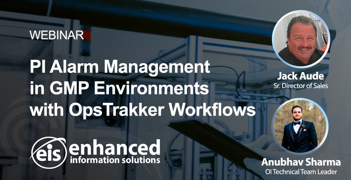 OpsTrakker's tweet photo. Join us for a free #webinar on how EIS's proven workflow engine, OpsTrakker, integrates with a #PIsystem for investigation and corrective actions triggered by a PI Notification.

Date: Tuesday, April 26
Time: 1:00 PM to 2:00 PM, EST
https://t.co/AIeD9i1AeQ https://t.co/jHtxber8PV