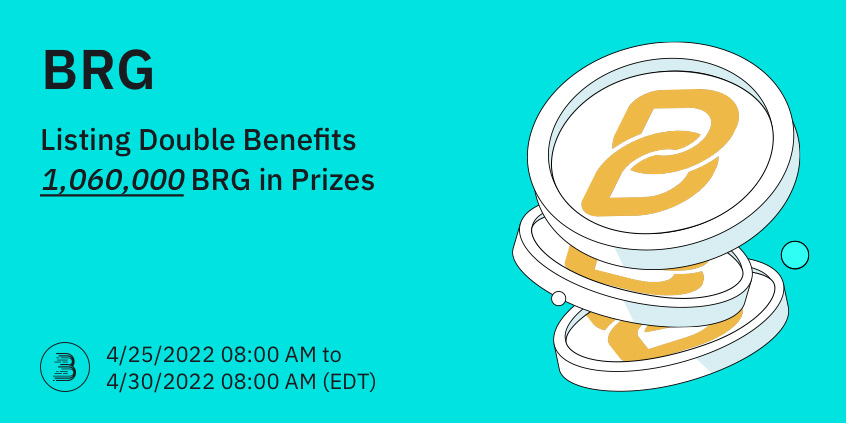 BitMartExchange's tweet photo. Bridge (BRG) @bridge_oracle  listed on BitMart at 08:00 AM on April 4, 2022 EDT! 

To celebrate the listing of BRG, we are giving away 1,060,000 BRG in our Buy &amp; Earn, and Deposit Bonus event!

See details: https://t.co/tzxguKvaxF https://t.co/QfrSEMkEQB