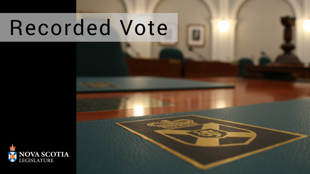 Nova Scotia Legislature on Twitter "Recorded vote called on 3rd
