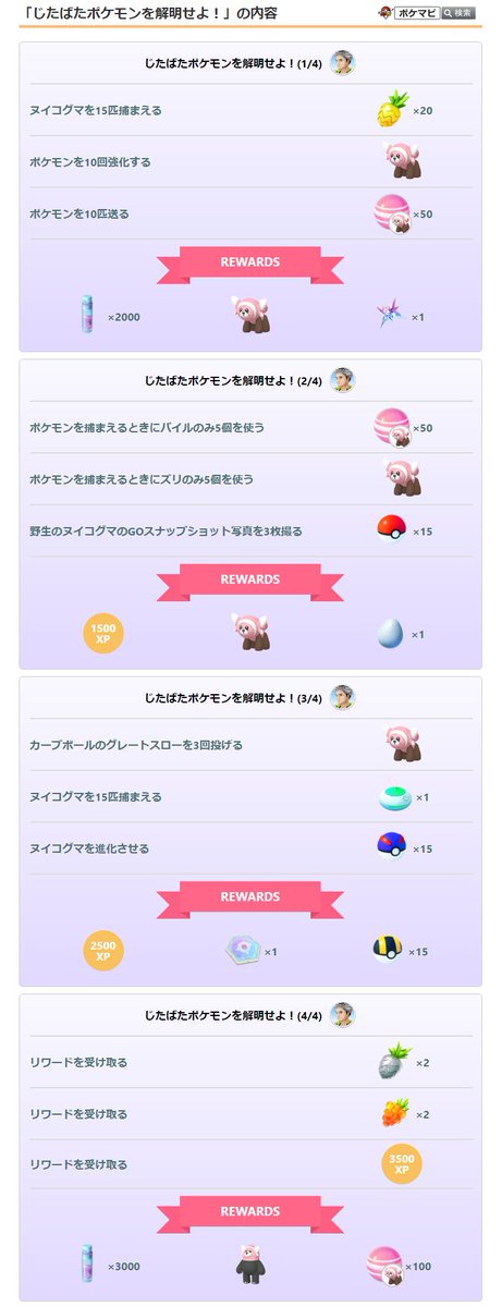 ポケモンgo攻略情報 ポケマピ ヌイコグマのコミュニティ デイ 4 23 土 14時 17時 特別なわざ ドレインパンチ 進化にはアメ400個が必要 捕獲時xp3倍 捕獲時アメ2倍 集団プレイボーナス アイテム入り無料ボックス登場 特別な交換1回