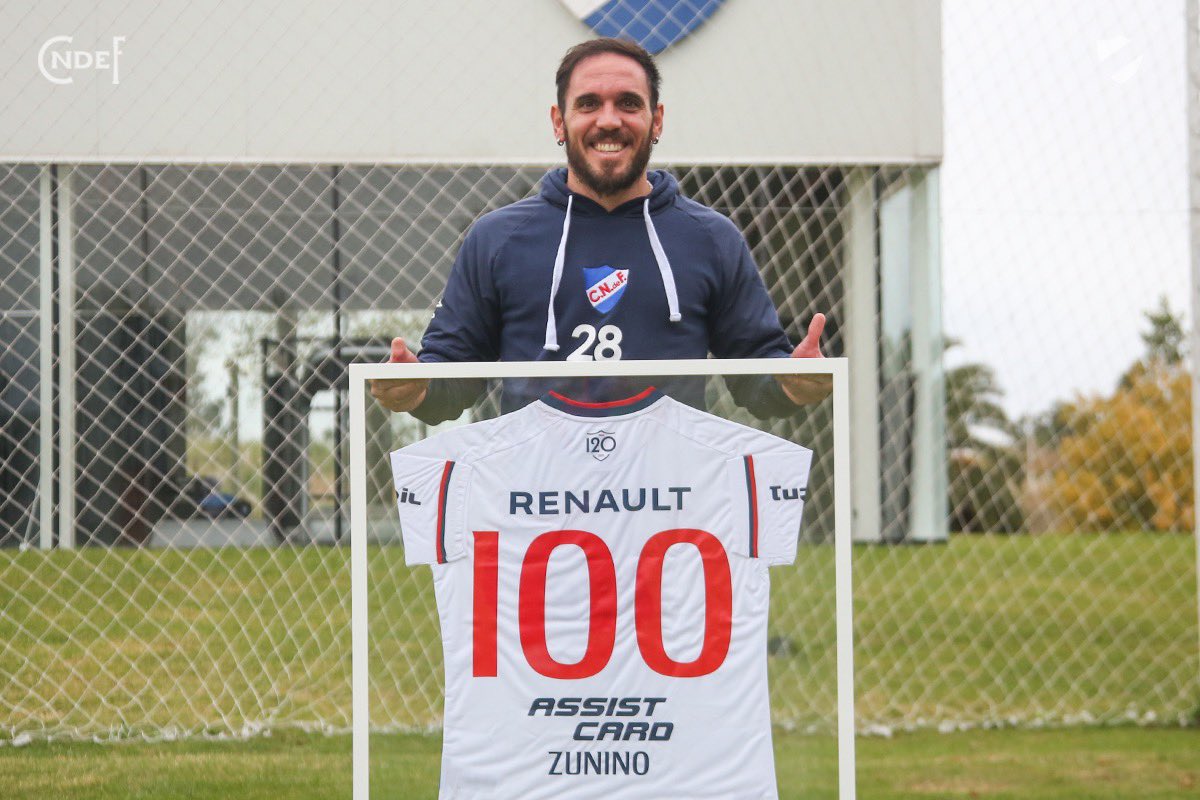 100 Partidos en el equipo del cual soy hincha, en donde siempre soñé jugar, le quiero agradecer al Club y a la hinchada por el continuo apoyo, esto sigue vamos nosotros. Nacional Nacional!!!