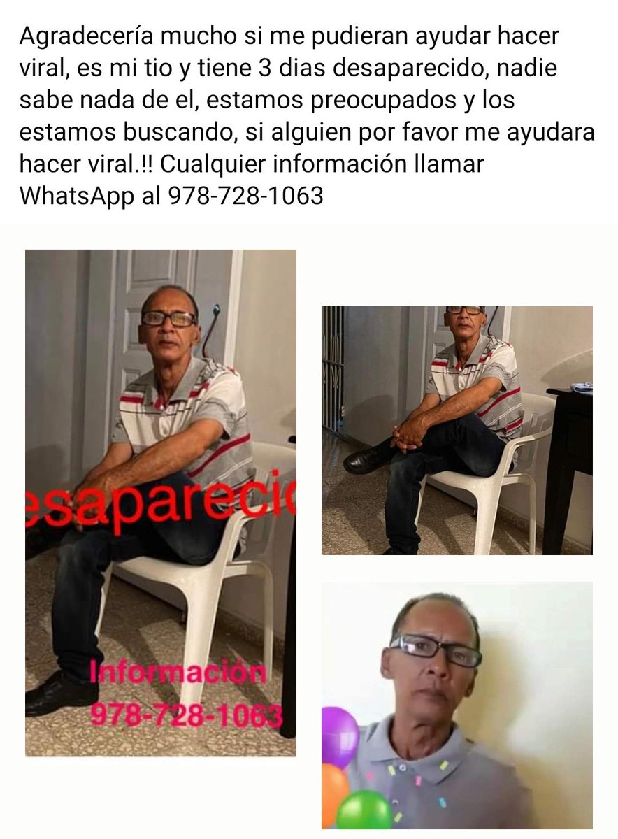 Es el tío de una de mis primas. Su nombre es Jose Rivera Tejeda, alias Joselín. Su familia está desesperada. Vive en Los Mina.

Si lo reconocen de algún lado, si lo han visto, por favor avisen al número en la imágen. <a href="/DesaparecidosR/">DesaparecidosRD</a>