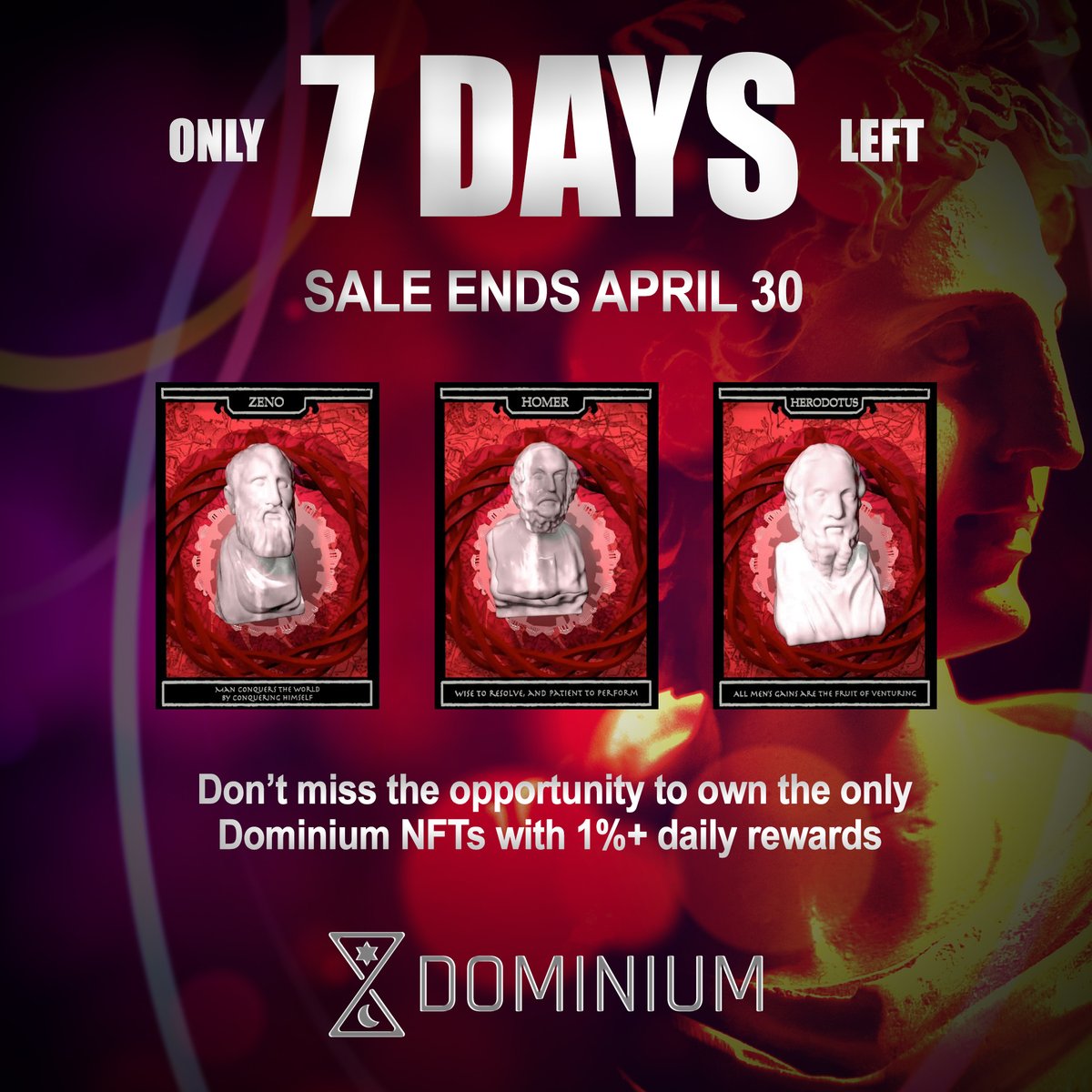 <a href="/DominiumFi/">Dominium</a>'s Philosopher NFTs will be gone forever. This is your last chance to earn from Dominium's real world assets. <a href="/crypto_coochie/">C(o,o)chie 🔮</a>, I know you missed the WL, don't miss this one!