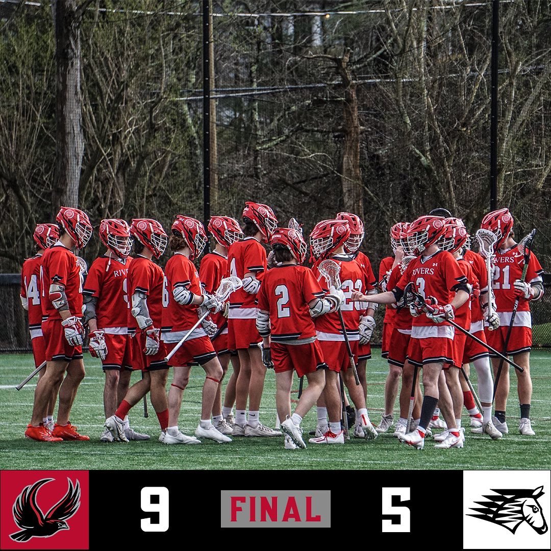 RiversAthletics's tweet photo. Boys’ Varsity Lacrosse defeated Groton to improve to 6-2 on the season.
Brendan Poirier ‘23 - 3 goals, 3 assists
Colin Eaton ‘22 - 1 goal, 2 assists
Will Potter ‘22 - 8 ground balls, 12 face offs won https://t.co/tqXROHSWPl