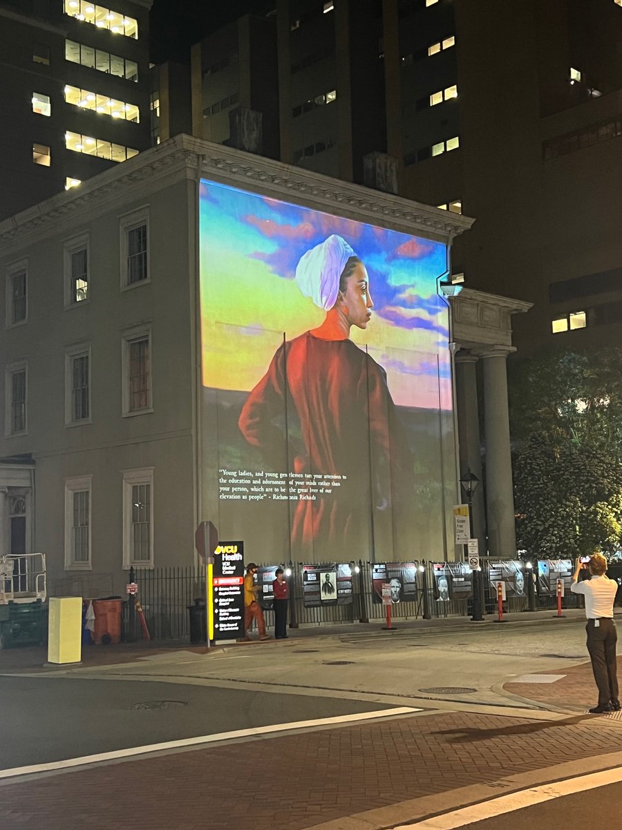 “Vision of Mary Jane Richards” by Miguel Carter-Fisher projected on the White House of the Confederacy