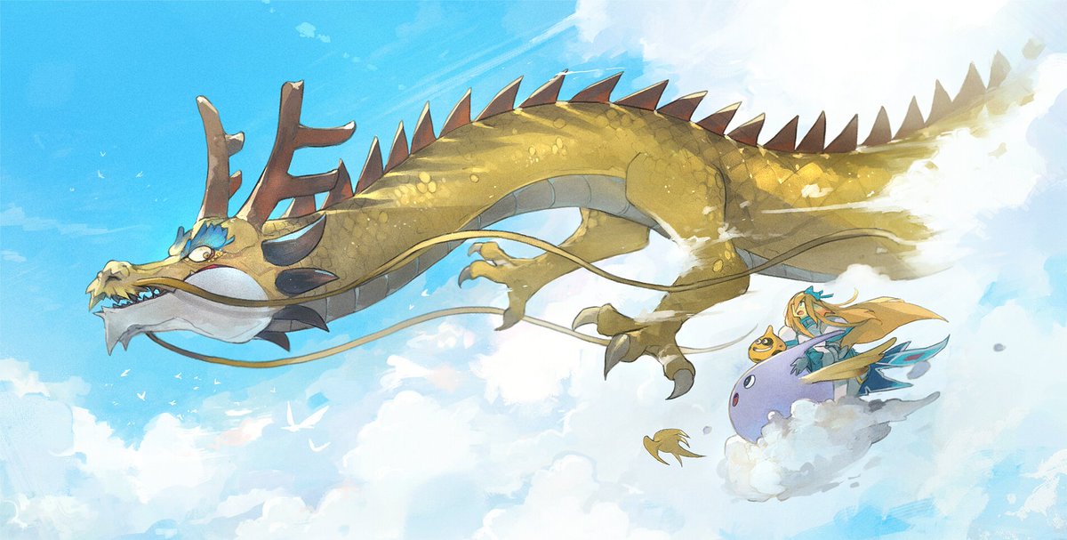 ドラクエ「#ドラゴンの日 
ドラクエの世界で生きるドラゴンたち🐲 」|LINNE₍Ꙭ̂₎のイラスト