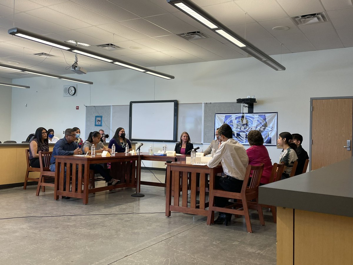 Welcoming US Education Secretary Miguel Cardona and Congresswoman <a href="/MelanieforNM/">Melanie Stansbury</a> to Atrisco Heritage Academy this morning. Thank you for coming and listening to our awesome staff, students and community here at AHA!