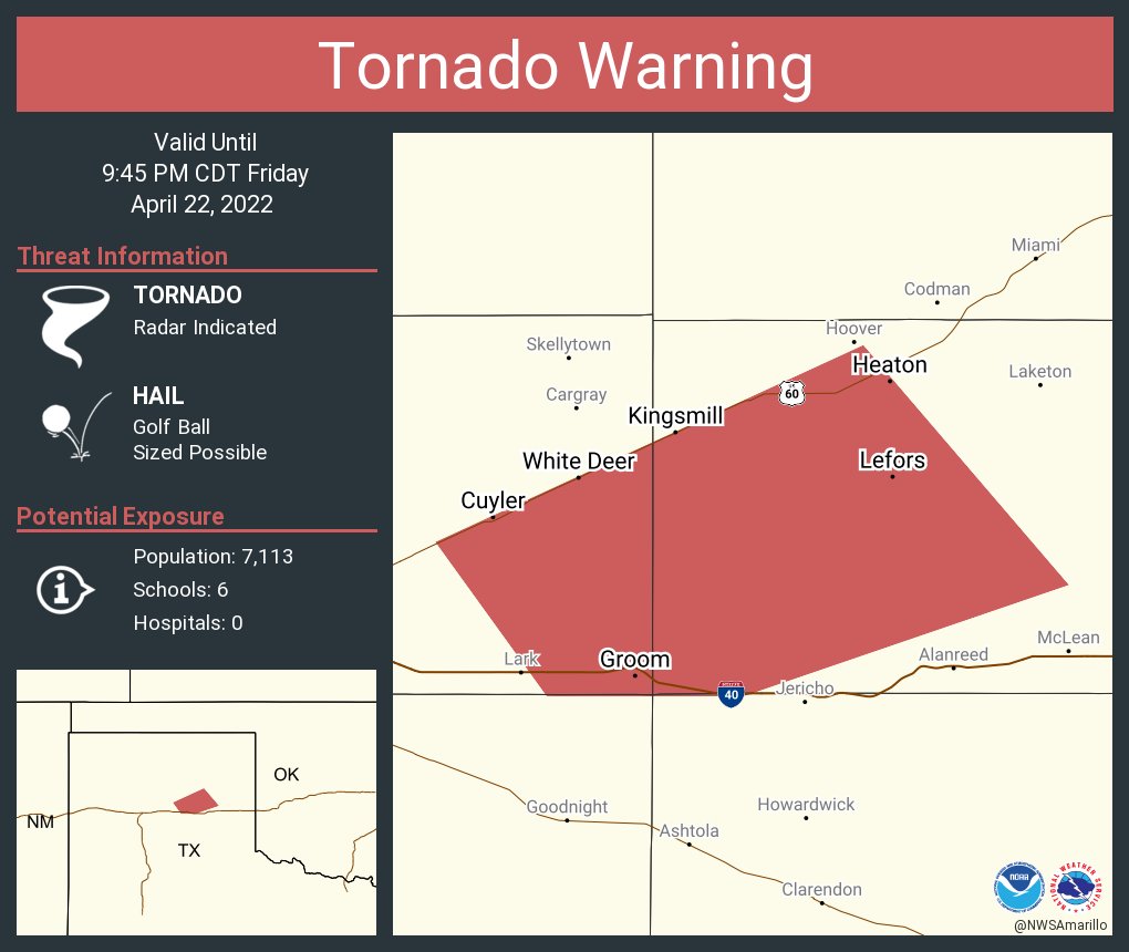 NWS Tornado on Twitter "Tornado Warning including White Deer TX, Groom