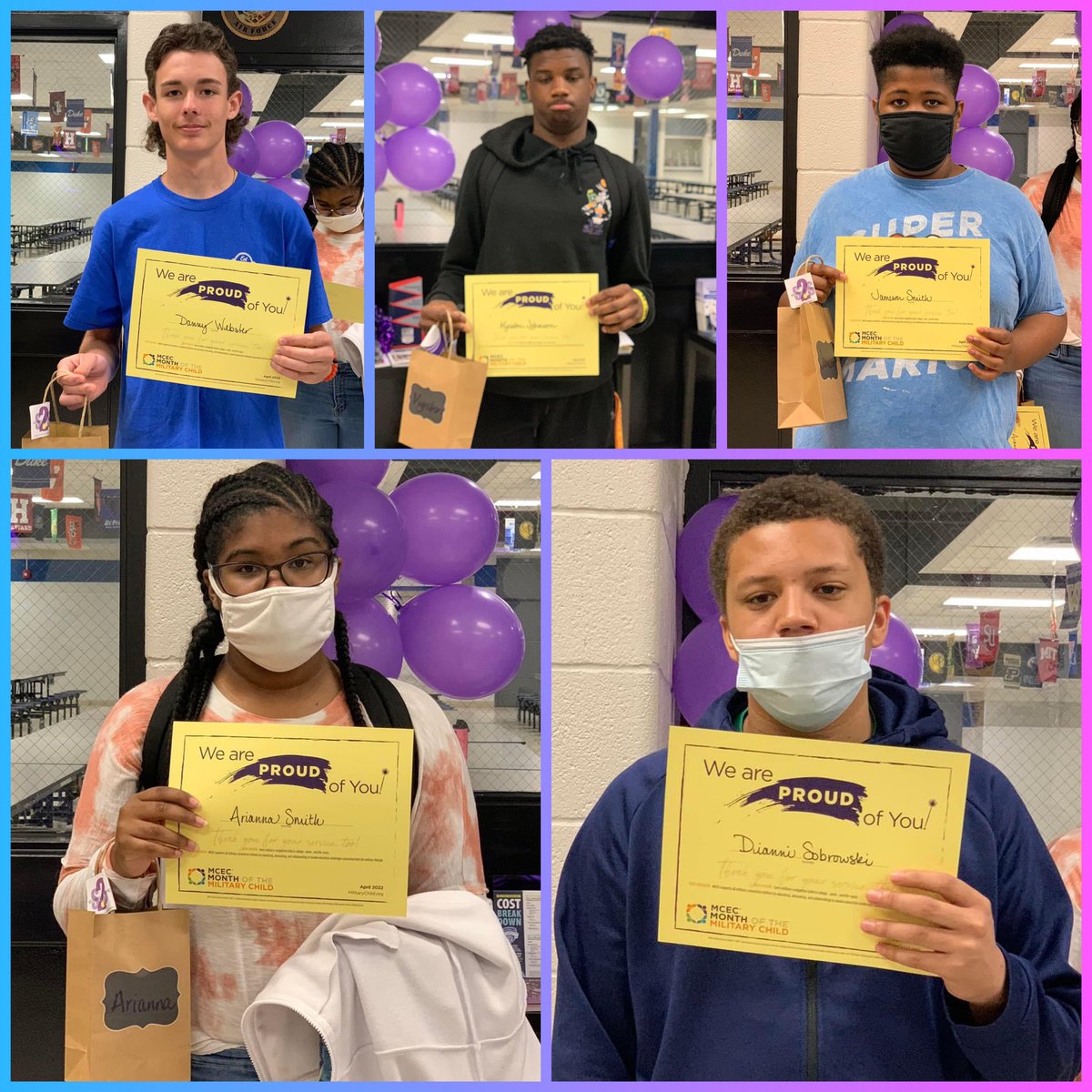 DrKatieHawks's tweet photo. April is recognized as #MonthoftheMilitaryChild. We took time this morning to celebrate our very own @SilverBluffHigh! A special thanks to Ms. Keri Wiemer and our student ambassadors for making this time special! 💜 @AikenPublicSch #loveSCschools #ProudPrincipal https://t.co/TdsKPadzzo