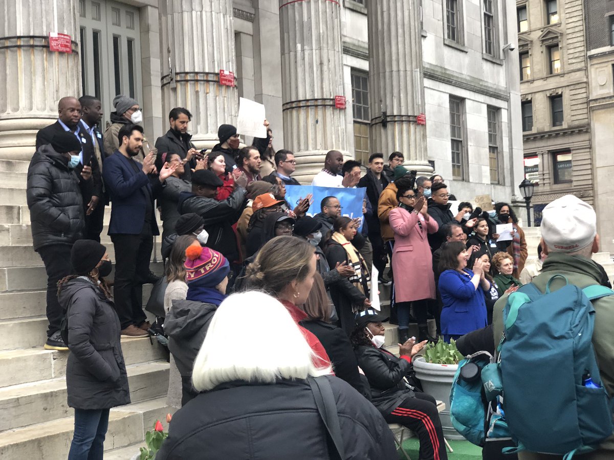 prodem's tweet photo. #DropTheObjections rally in Brooklyn. https://t.co/Qw8qC8nJCq