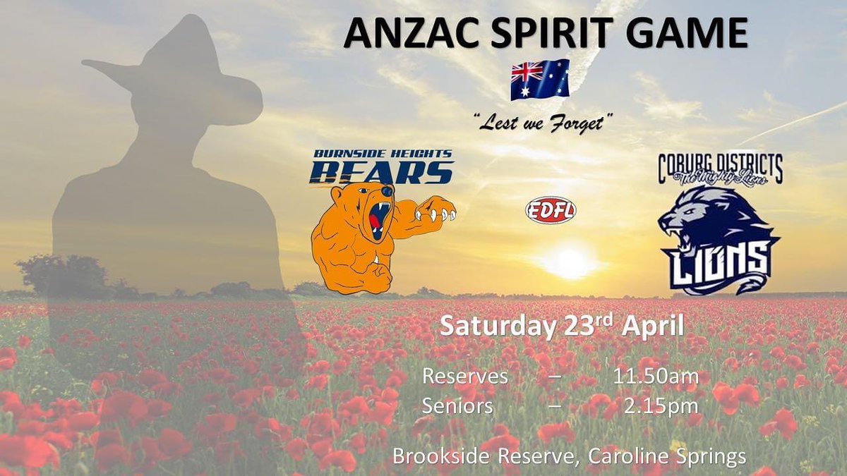 A big day coming up as the Bears take on <a href="/CoburgDistricts/">Coburg Districts</a> in the <a href="/EDFLfooty/">EDFL</a> Match of the Day.