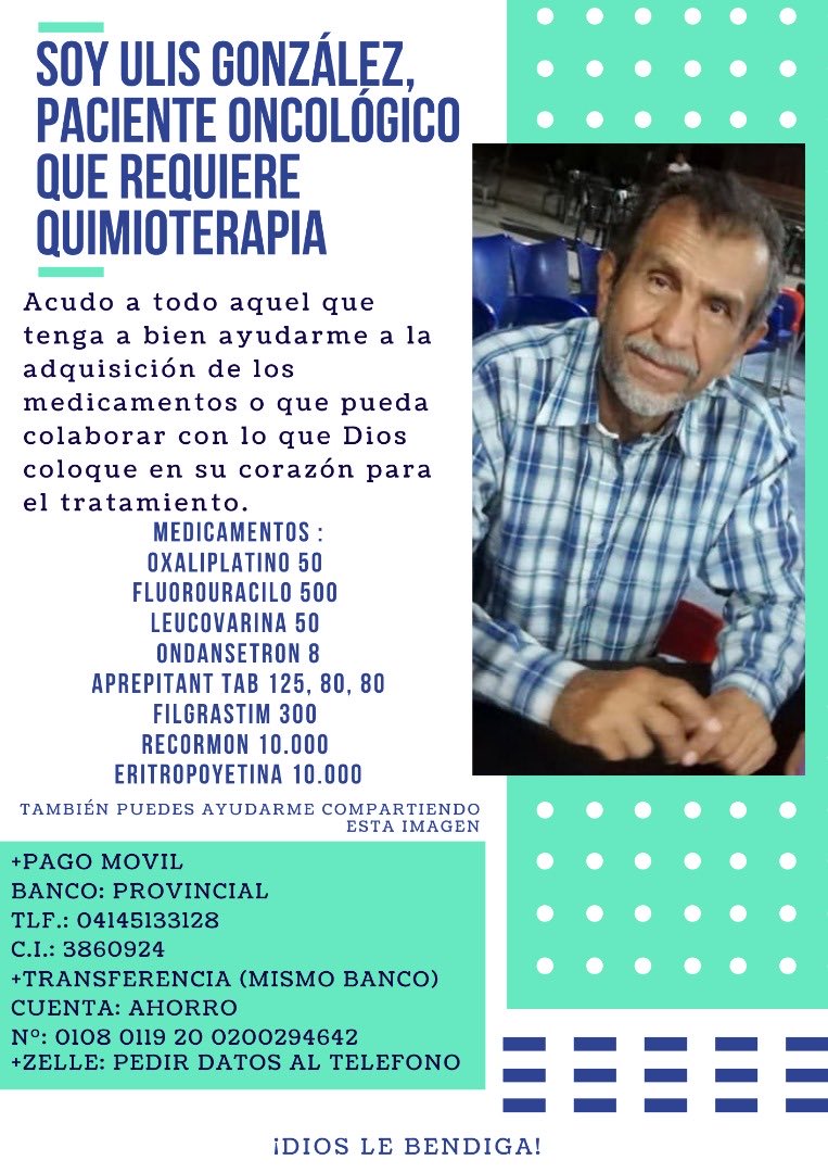 lisyana's tweet photo. Hola, el es mi papá. Cualquier aporte que nos permita ubicar y completar su tratamiento es bienvenido y agradecido! https://t.co/A8BpQJeBsd
