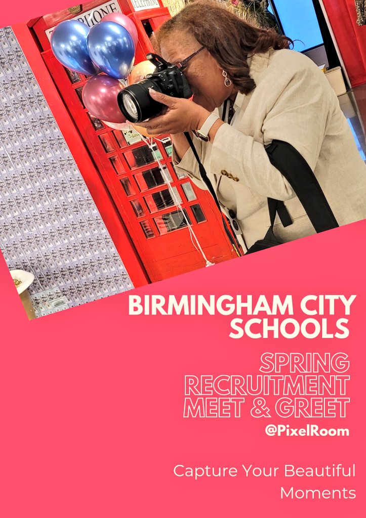 MitchellOssie's tweet photo. @BhamCitySchools When you capture a random photo of the photographer, @4newzscoop doing what she does! 
😊 📸 We had an awesome time at The Pixel Room Bham! https://t.co/D2Qi30MxmU