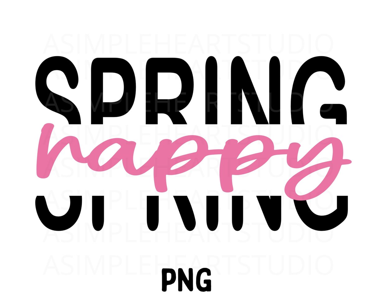 Excited to share the latest addition to my #etsy shop: Happy Spring png etsy.me/3xNYfxi #blue #easter #cardmakingstationery #yellow #flowers #happyspring #springtshirt #springdesign #springtext