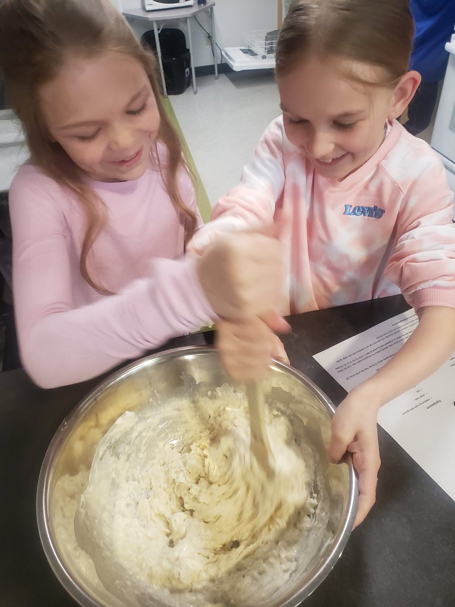 Today we got messy <a href="/IRIC/">Iric Catbagan</a> but that was part of the fun. Bannock  for 100 coming right up. Who knew school could be so much fun 👩‍🍳🧑‍🍳 #getinmybelly #foodismylovelanguage #kidsinthekitchen #learningisfun