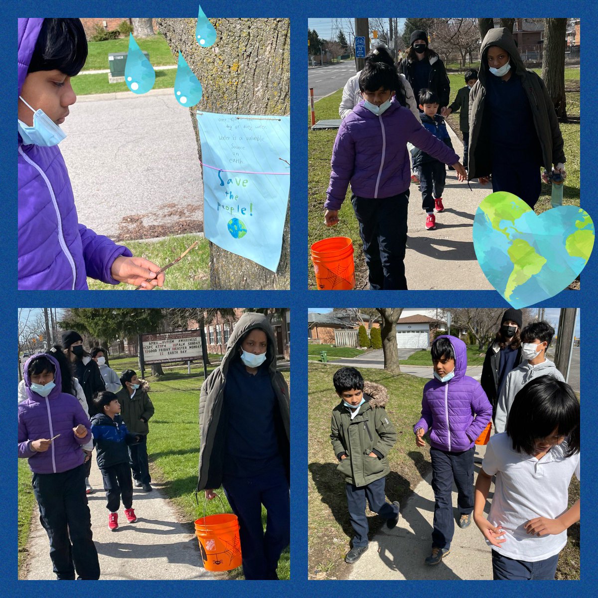 ClareMount16's tweet photo. Happy #EarthDay2022 …Eco Knights in action participating in our @strichard_tcdsb Water Walk and @cityoftoronto clean-up. So proud of our stewards of God’s creation! https://t.co/HJYYdnJ7O3
