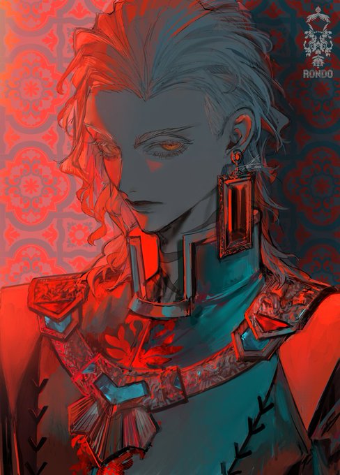 「closed mouth red theme」 illustration images(Popular)