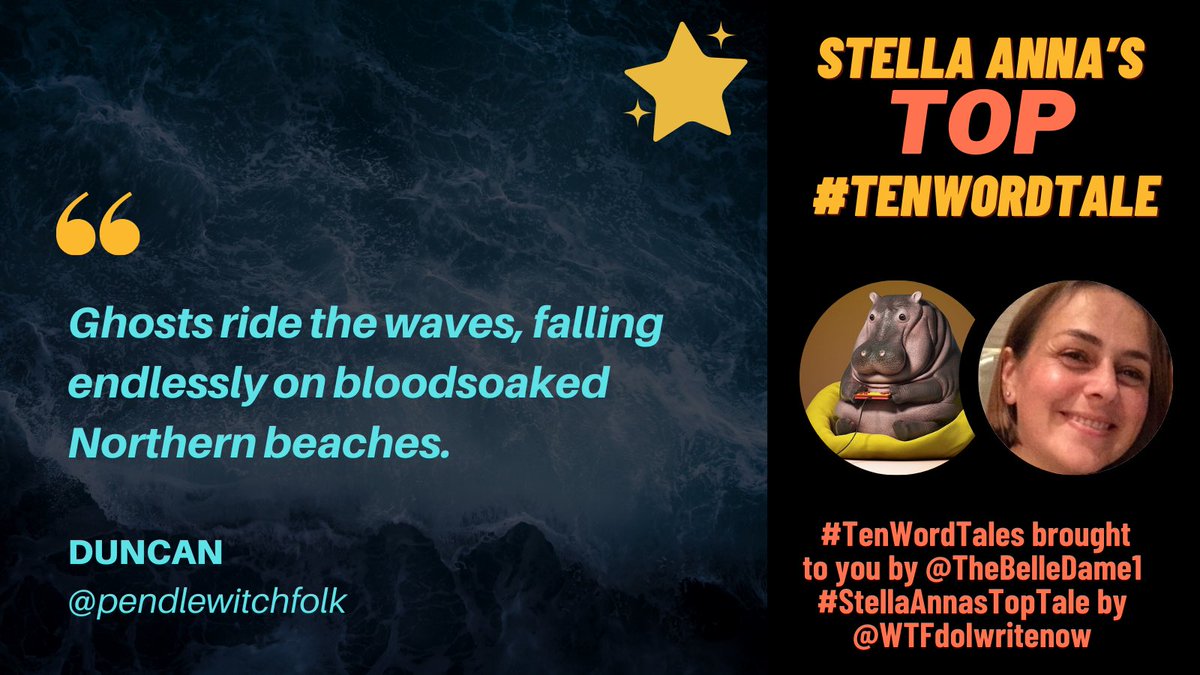 wtfdoiwritenow's tweet photo. @TheBelleDame1 Congratulations to this week’s recipient of #StellasTopTale part of #TenWordTales brought to you by @TheBelleDame1. With a hauntingly well crafted tale, “heil og sæl” to @pendlewitchfolk! https://t.co/nUZMaW0qsQ