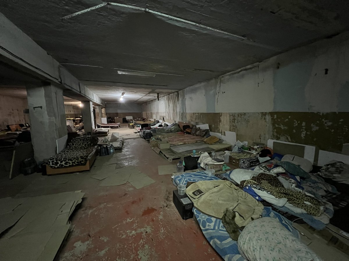 50 days after since the attack on Ukraine began, people still live underground to escape the bombing. At a bunker where <a href="/WCKitchen/">World Central Kitchen</a> delivers food, we met a 17 year-old who lives here with her grandmother and hamster. In fear, she hasn’t seen the sky in 30 days. #ChefsForUkraine 🇺🇦