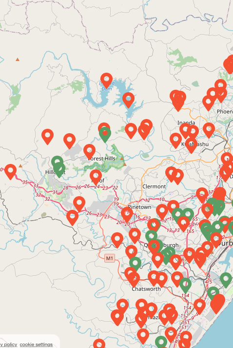 AmandaOMathe's tweet photo. #KZNFloods #KZNFlooding the response is overwhelming, but here's the call: please look within your area/community and reach out with what you can. It's red right now, but I am pretty certain we can convert it to green https://t.co/e105wyiD40 #tech4humanity #tech4safety https://t.co/jwslpbBSFf