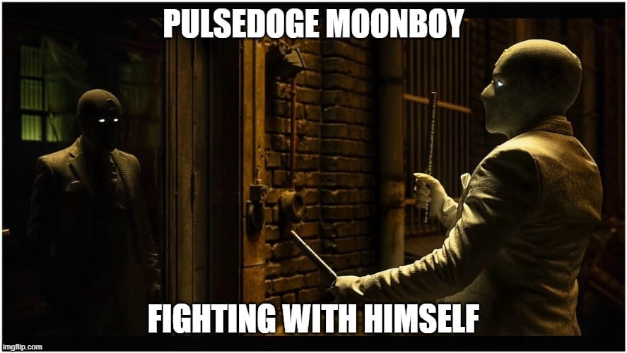 PulsedogeMoon's tweet photo. Moonboy about to turn dark moon! Inner fights are fought!
ππ‘πΏπͺπ
#dulsepogers #pulsedoge #moonboy #fighting #himself #mirror #darkmoon #innerconflicts #MoonKnight #StevenGrant #MarcSpector #SaturdayNightTakeaway https://t.co/w3J0lvmXCZ
